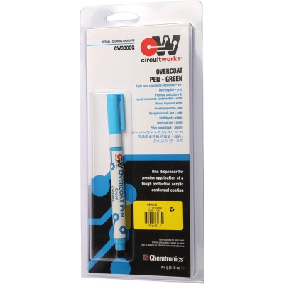 Chemtronics Green Acrylic Conformal Coating Pen, 4.9 g, -55°C to 125°C, Circuit Board Protection CW3300G
