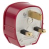MK Electric UK Mains Plug 13A 250V Red Cable, Polyvinyl Chloride, Urea Formaldehyde, Right Angle, Screw 655 D8 RED