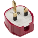 MK Electric UK Mains Plug 13A 250V Red Cable, Polyvinyl Chloride, Urea Formaldehyde, Right Angle, Screw 655 D8 RED