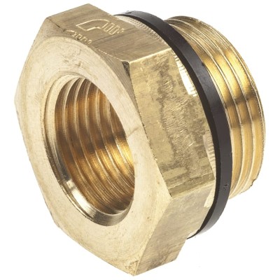 Legris Straight Threaded Brass Pipe Fitting Reducer, Male 3/4 in to Female 1/2 in, 250 bar, 0168 27 21