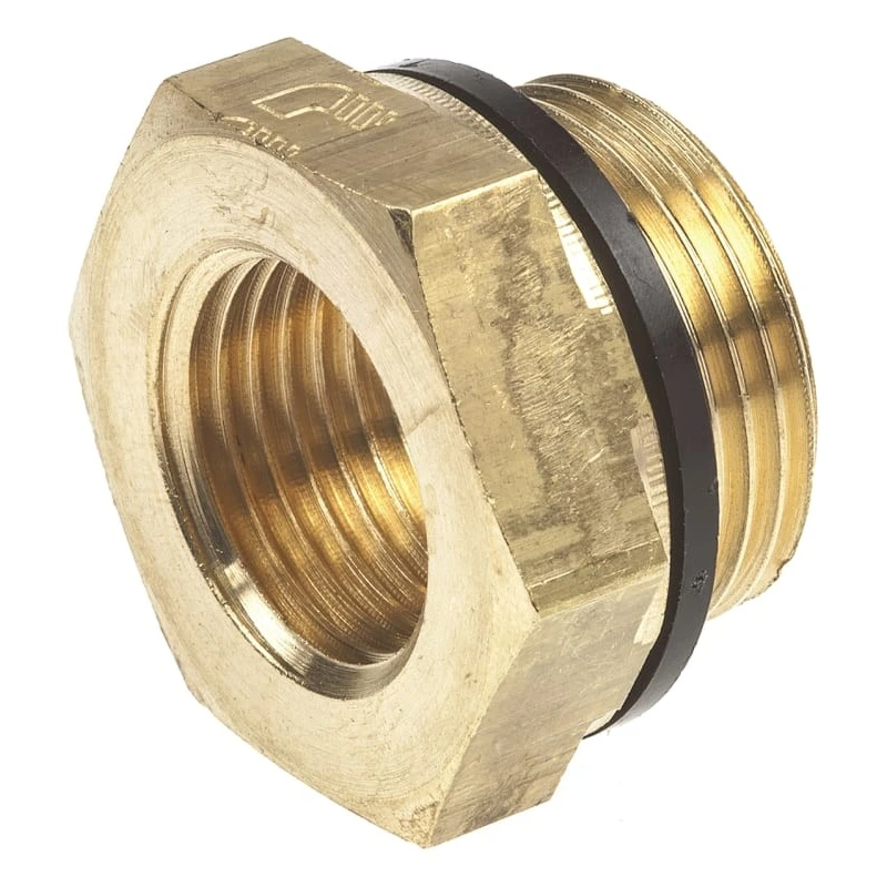 Legris Straight Threaded Brass Pipe Fitting Reducer, Male 3/4 in to Female 1/2 in, 250 bar, 0168 27 21