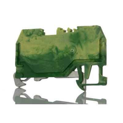 WAGO Earth Terminal Block, Cage Clamp, 1.5mm², 1-Level, 80V, Yellow/Green 279-907