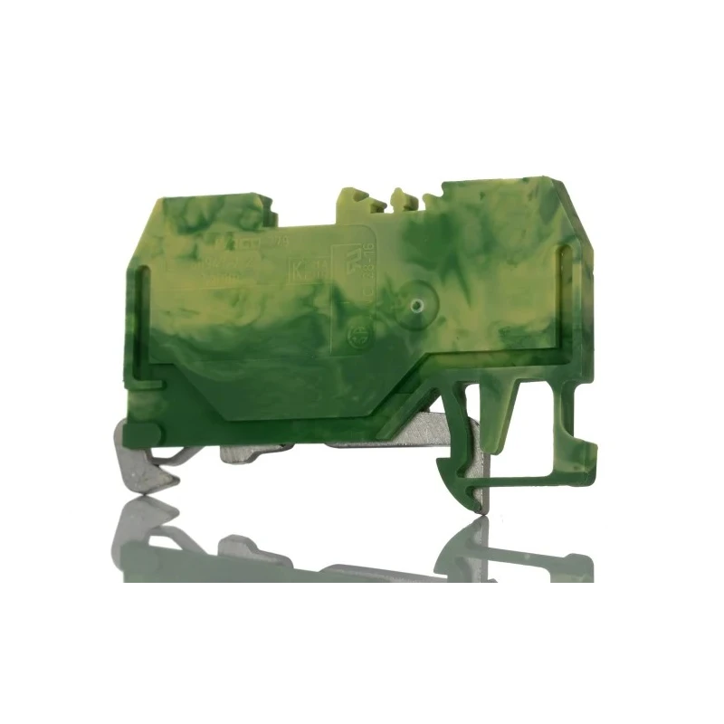 WAGO Earth Terminal Block, Cage Clamp, 1.5mm², 1-Level, 80V, Yellow/Green 279-907