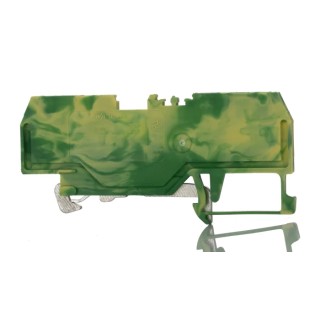 WAGO Earth Terminal Block, 1-Level, Cage Clamp, 1.5mm², Yellow-Green, DIN Rail Mount 279-837