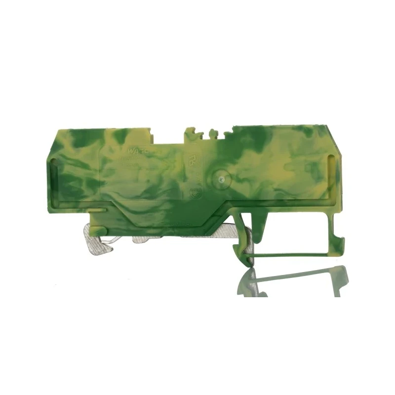 WAGO Earth Terminal Block, 1-Level, Cage Clamp, 1.5mm², Yellow-Green, DIN Rail Mount 279-837