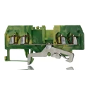 WAGO Earth Terminal Block, 1-Level, Cage Clamp, 1.5mm², Yellow-Green, DIN Rail Mount 279-837