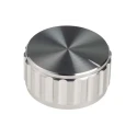 RS PRO Potentiometer Knob 30 mm Diameter, Silver, Aluminium, Grub Screw, Circular Shaft, 6.4 mm, 498-851