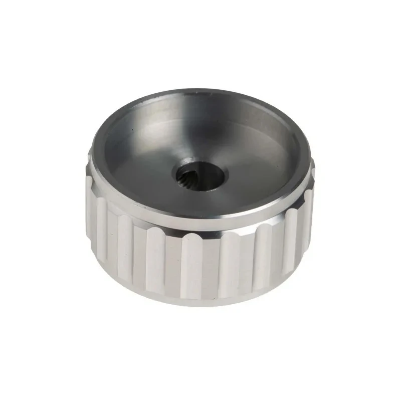 RS PRO Potentiometer Knob 30 mm Diameter, Silver, Aluminium, Grub Screw, Circular Shaft, 6.4 mm, 498-851