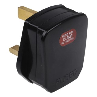 RS PRO UK Mains Plug Type G 13A 250V Clamp Thermoplastic Urea Formaldehyde Black 854-380