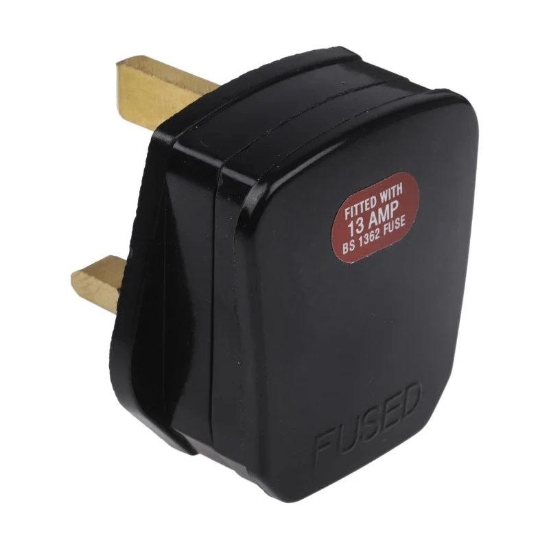 RS PRO UK Mains Plug Type G 13A 250V Clamp Thermoplastic Urea Formaldehyde Black 854-380