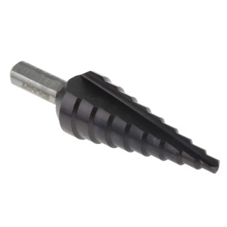 EXACT High Speed Steel Step Drill Bit 4 to 20 mm, Hex Shank, Titanium Aluminium Nitride Coated 4450067