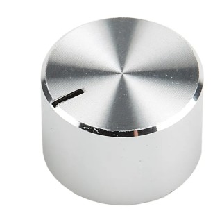 RS PRO Potentiometer Knob Aluminium Silver, 18 mm Diameter, 12 mm Height, for 6.4 mm Circular Shaft Grub Screw 499-933