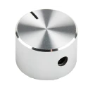 RS PRO Potentiometer Knob Aluminium Silver, 18 mm Diameter, 12 mm Height, for 6.4 mm Circular Shaft Grub Screw 499-933