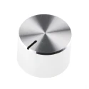 RS PRO Potentiometer Knob, Silver Aluminium, Grub Screw, 18 mm Diameter, 12 mm Height, 4 mm Shaft Circular 499-983