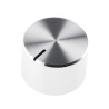 RS PRO Potentiometer Knob, Silver Aluminium, Grub Screw, 18 mm Diameter, 12 mm Height, 4 mm Shaft Circular 499-983