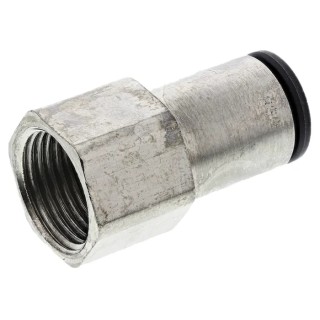 Legris LF3000 Series Pneumatic Fitting, Female, G 3/8 Thread, Push-in Tube 10mm, Nickel Plated Brass LF3000