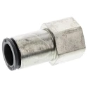 Legris LF3000 Series Pneumatic Fitting, Female, G 3/8 Thread, Push-in Tube 10mm, Nickel Plated Brass LF3000