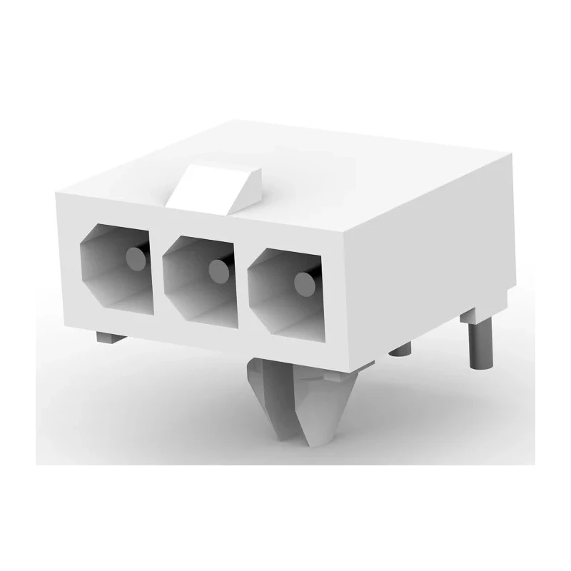 TE Connectivity Mini-Universal MATE-N-LOK Series PCB Header Right Angle Through Hole, 3 Contacts, 4.14 mm Pitch 1-770967-0