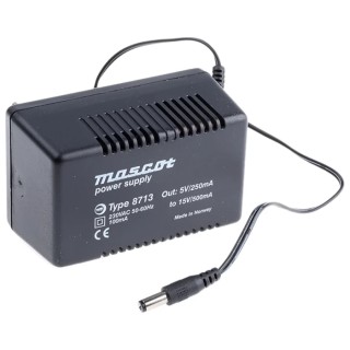 Mascot AC/DC Adapter Type C, 230V AC Input, 15V DC Output, 800mA, EU Plug, 100x51x63mm, 8713000160