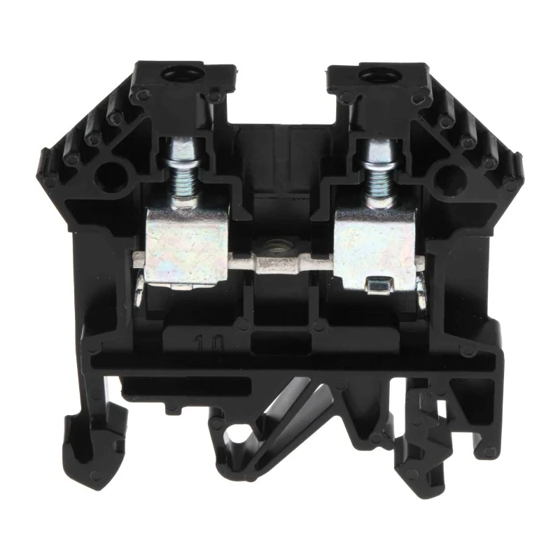 RS PRO DIN Rail Terminal Block, Black, 0.2–4 mm², 1-Level, Screw, 800V, 32A 501-645