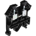 RS PRO DIN Rail Terminal Block, Black, 0.2–4 mm², 1-Level, Screw, 800V, 32A 501-645