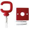 RS PRO Red Barrier & Stanchion Hook Polypropylene 5mm, Plate Mount, Wall Chain Fitting 503-720