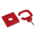 RS PRO Red Barrier & Stanchion Hook Polypropylene 5mm, Plate Mount, Wall Chain Fitting 503-720