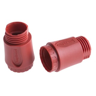 Amphenol Industrial Eco-Mate Straight Circular Connector Backshell Strain Relief, 7-Way, Female, Red C016G11043E10V