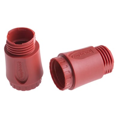 Amphenol Industrial Eco-Mate Straight Circular Connector Backshell Strain Relief, 7-Way, Female, Red C016G11043E10V