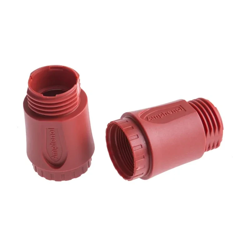 Amphenol Industrial Eco-Mate Straight Circular Connector Backshell Strain Relief, 7-Way, Female, Red C016G11043E10V