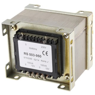 Walsall Transformers Chassis Mount Transformer 2 x 12V Outputs, 200VA, 230V Primary, Frame Mount, Series/Parallel 503-950