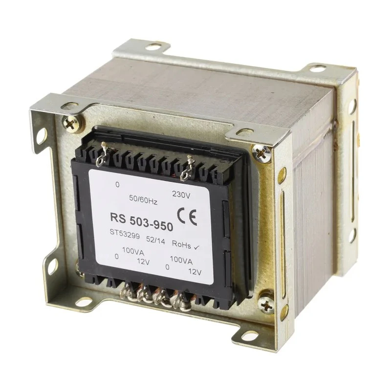 Walsall Transformers Chassis Mount Transformer 2 x 12V Outputs, 200VA, 230V Primary, Frame Mount, Series/Parallel 503-950