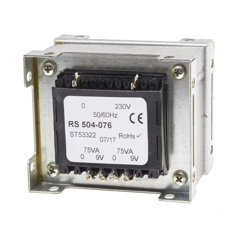RS PRO 2 Output Chassis Mount Transformer 200 VA 9 V AC 230 V Input IECBSEN 615584 504-076