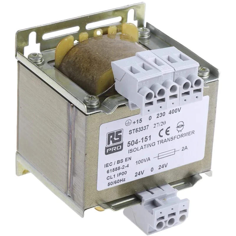 RS PRO 100 VA Isolation Transformer, 1 Output, 24-0-24V AC, IEC61558-2-4, Panel Mount, 504-151