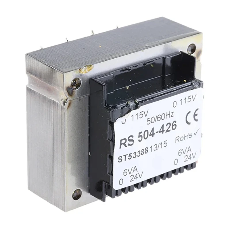 RS PRO PCB Transformer 2 Outputs, 24 V AC Secondary, 2 x 115 V AC Primary, 12 VA, Through Hole, Model 504-426