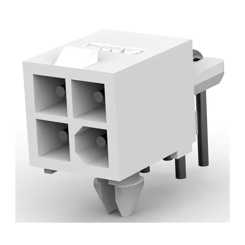 TE Connectivity Mini-Universal MATE-N-LOK Series Right Angle Through Hole PCB Header, 4 Contacts, 4.14 mm Pitch 1-770968-0