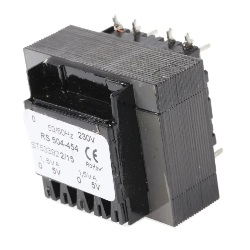 RS PRO PCB Transformer 5 to 24V AC, 2 Output, Through Hole, CE, AS/NZS 61558.2.6, 230V AC, 12VA, 504-454
