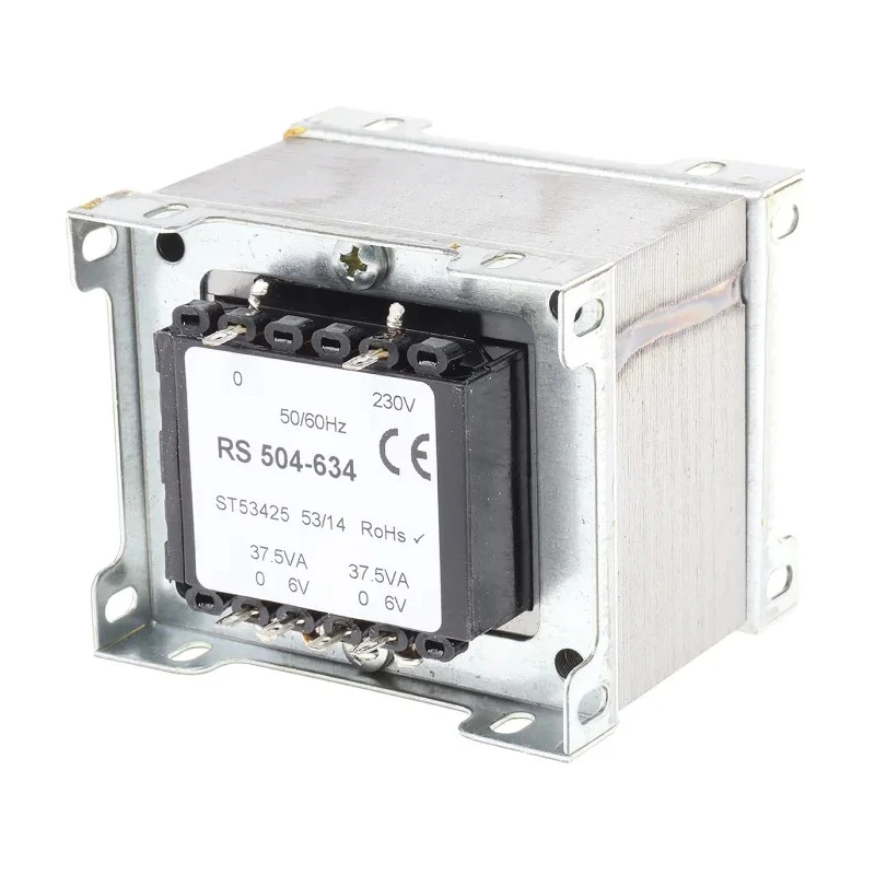 RS PRO 2 Output 200 VA Chassis Mount Transformer, 6 V AC, 230 V AC Primary, 504-634