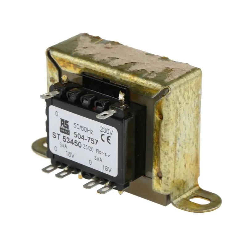 RS PRO 2 Output Chassis Mount Transformer 6 VA, 230 V AC Input, 18 V AC Dual Output, CE, AS/NZS 61558.1, AS/NZS 504-757