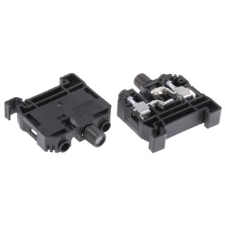 RS PRO SK Series Fused DIN Rail Terminal Block, 1 Level, 400V, 10A, Black, 0.5–10 mm², Screw, 501-875