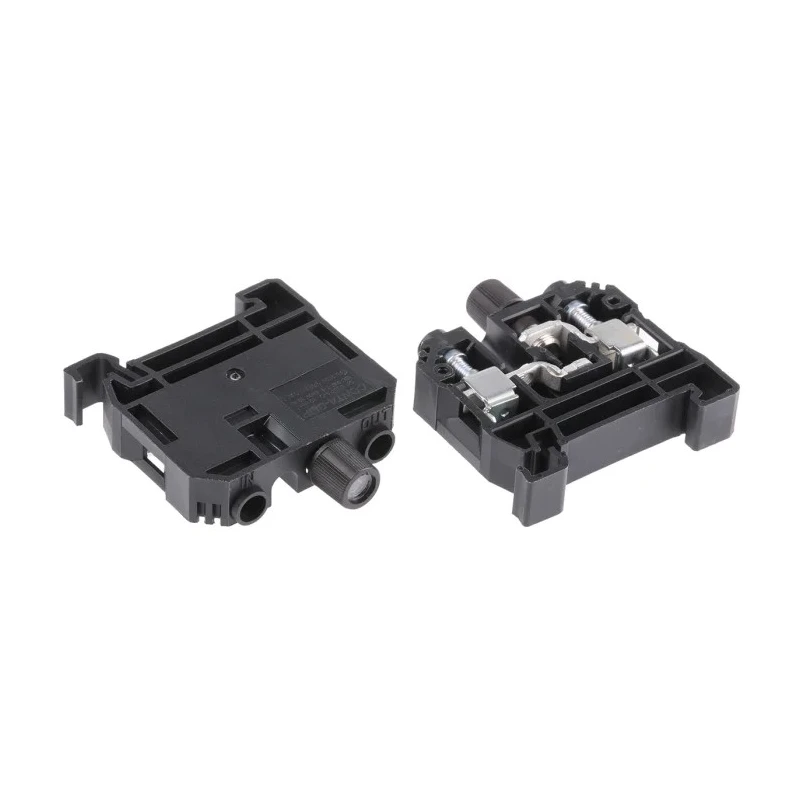 RS PRO SK Series Fused DIN Rail Terminal Block, 1 Level, 400V, 10A, Black, 0.5–10 mm², Screw, 501-875