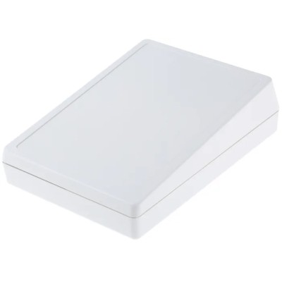 OKW DeskCase 138 Series White ABS Desktop Enclosure Sloped Front 190mm x 138mm x 54mm IP40 A0514007