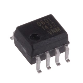 Broadcom DC Input Optocoupler Surface Mount 8-Pin SOIC, Maximum Forward Voltage 1.75V, 20mA, Model HCPL-0601
