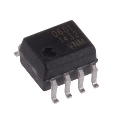 Broadcom DC Input Optocoupler Surface Mount 8-Pin SOIC, Maximum Forward Voltage 1.75V, 20mA, Model HCPL-0601