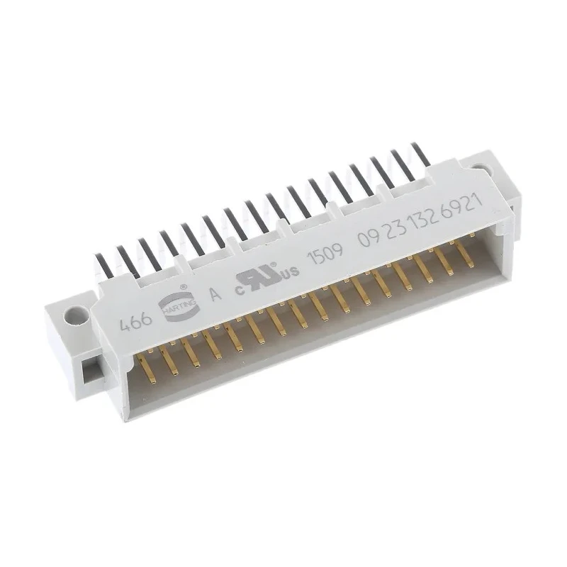 HARTING DIN 41612 32 Way 2.54 mm Pitch Through Hole Connector, Type C/2, Solder Class C2, 2 Row Male Right Angle 09231326921
