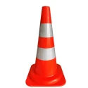 RS PRO Orange and White Traffic Cone, 500 mm, Polypropylene, Reflective, 503-754