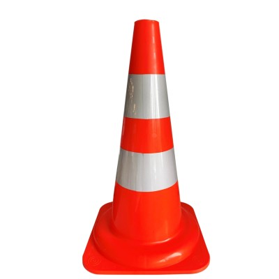 RS PRO Orange and White Traffic Cone, 500 mm, Polypropylene, Reflective, 503-754