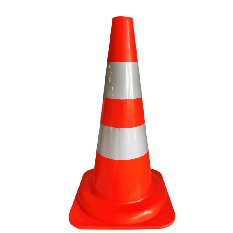 RS PRO Orange and White Traffic Cone, 500 mm, Polypropylene, Reflective, 503-754