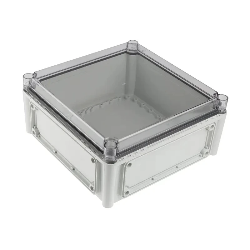 Fibox Flanged EK Series Polycarbonate Enclosure Grey Transparent Lid IP67 IP66 IK08 130x280x280mm 
