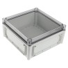 Fibox Flanged EK Series Polycarbonate Enclosure Grey Transparent Lid IP67 IP66 IK08 130x280x280mm